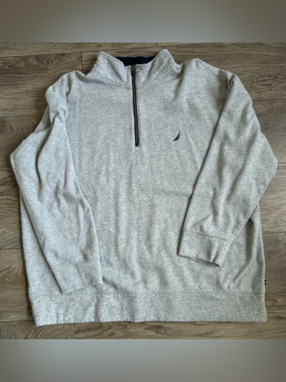 47.  Nautica Gray 1/4 Zip Fleece Pullover Men’s 2XL
